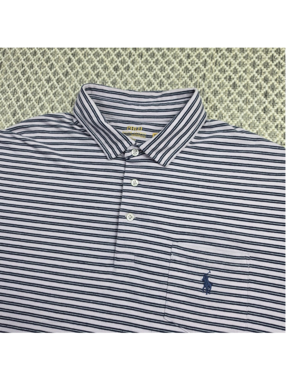 Polo Ralph Lauren Performance Polo Shirt Men’s XL Striped Pocket Stretch Golf